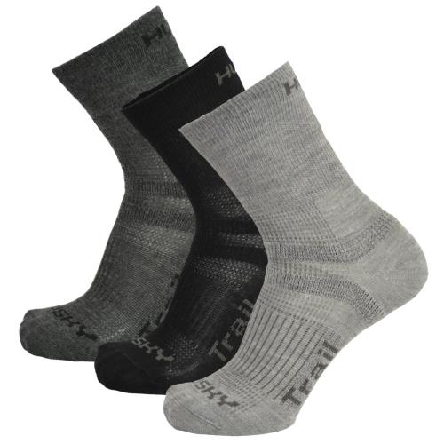 Husky Trail 3 pack černá/antracit/sv.šedá, XL(45-48) Ponožky