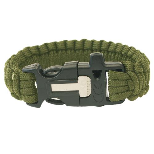 Yate HIGHLANDER Paracord Náramok olivová Kresadlo, píšťaľka
