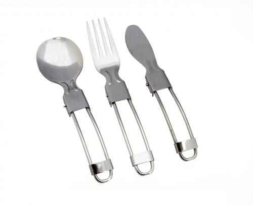 Rockland Folding cutlery set 3 ks nerez Cestovný príbor